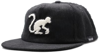 Surf Monkey - Gerecyclede platte pet - Corduroy / Snapback / One Size (Zwart)