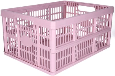 Plasticforte Opvouwbare krat - roze - 48 x 35 x 24 cm - boodschappen - 32 liter - kunststof