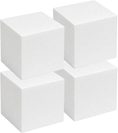 Piepschuim vormen - kubus - 4x - 10 x 10 x 10 cm - styropor hobby / DIY vorm - basis knutselfiguren