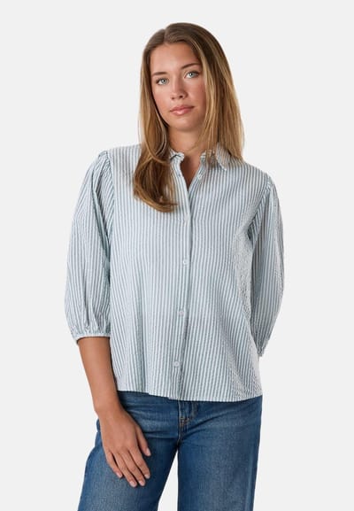 Seaside Marina Seersucker Blouse – Damesblouse – Maat 36