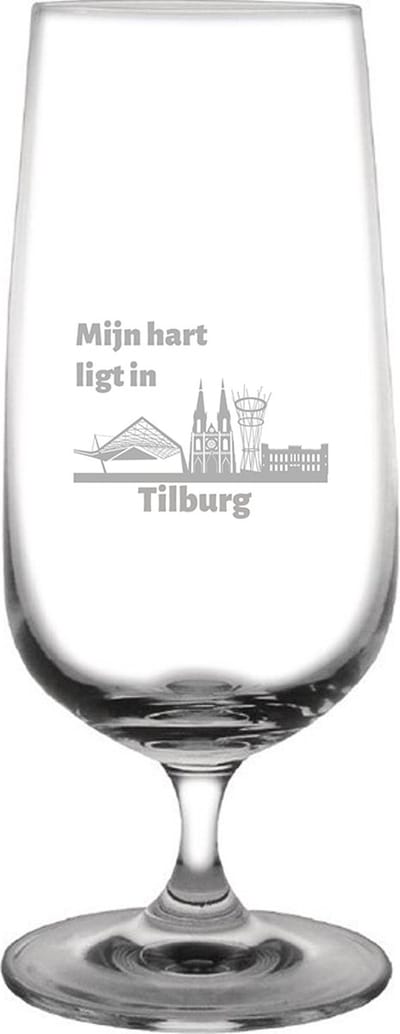 Gegraveerde bierglas op voet 41cl Tilburg