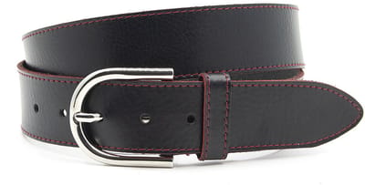 Dames riem zwart/rood - 4 cm breed - Leer - Jeans riem - Casual - Maat 90