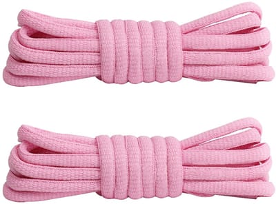 Fako Fashion - Schoenveters - Veters - Ovaal - Soft - 6mm - 100cm - 1 Paar - 2 Stuks - Roze