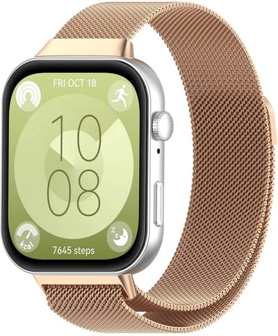 By Qubix - Milanese bandje - Champagne / rosé goud - geschikt voor Huawei Watch Fit 5 / 4 / 3