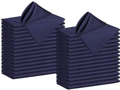 Satijnen Servetten 30 Stuks - Voor Diner, Bruiloft & Party - Marineblauw, Opvouwbaar 43x43 cm - Restaurant & Banket