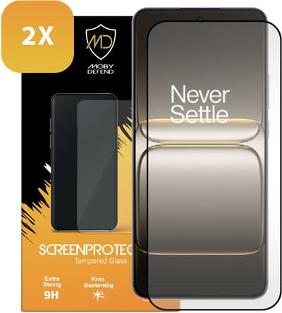 2-Pack MobyDefend Screenprotectors - Geschikt voor OnePlus Nord CE 5 - Screensavers Met Zwarte Randen - Gehard Glas
