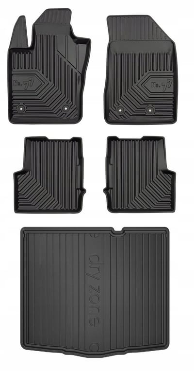 Frogum Line 77 - Mattenset + Kofferbakmat - Perfecte pasvorm - Geurloos TPE - Hoge beschermrand – Jeep Renegade