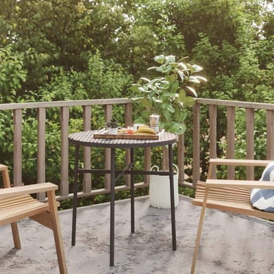 Polyrattan Tafel - Buitentafel Tuin - Drankjes Plaatsen - Weerbestendig Materiaal - 45 cm - Zwart