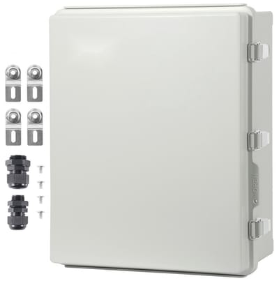 Schakelkast voor Buiten - Elektrische Aansluitdoos - IP67 Stof- en Waterdicht - 35 x 25 x 15 cm - ABS Kunststof - Scharnierend Deksel - RVS Sluiting