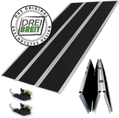 DREIBREIT by TRUTZHOLM Aluminium oprijplaat 215 cm 2-voudig opvouwbaar 1020 kg Oprijplaat met aluminium coating