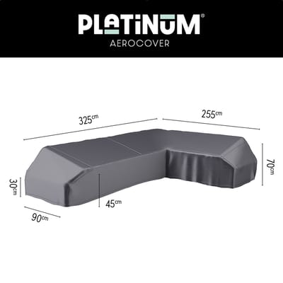 Platinum AeroCover - Loungebankhoes L-vorm - 325x255x90xH30/45/70cm Rechts - Ademend - Waterproof - Hoge kleurechtheid