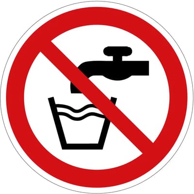 Geen drinkwater verbodsbord - P005 | gecoat dibond materiaal | 10 cm