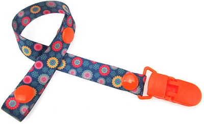 Speenkoord | Speen | Koord | Bloemetjes | Bloemen | Oranje | Blauw | Baby | Babykamer | Kraamkado | Uitzetlijst baby | Heble |
