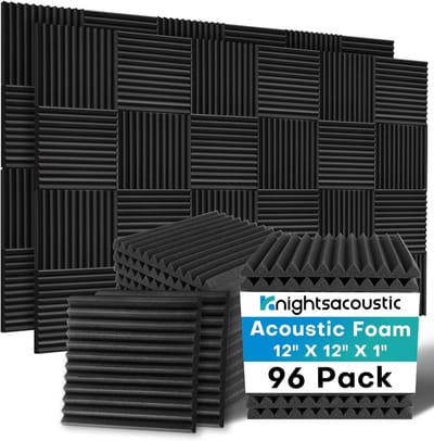 Geluidsisolatie Panelen - Akoestisch Schuim - Muur Geluidsdemping - Hoge Dichtheid Schuim - 30x30x2.5cm - Zwart