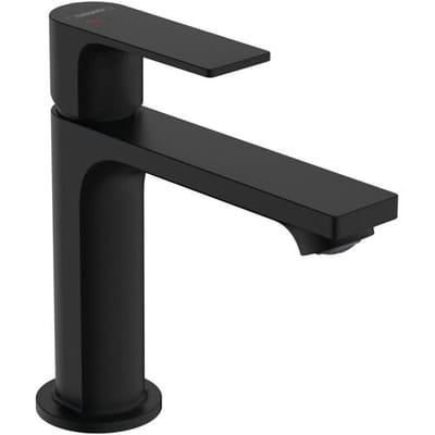 hansgrohe Rebris E - Wastafelmengkraan - Ééngreeps bediening - CoolStart energiebesparend - Met trekwaste - 110mm maat - Mat Zwart