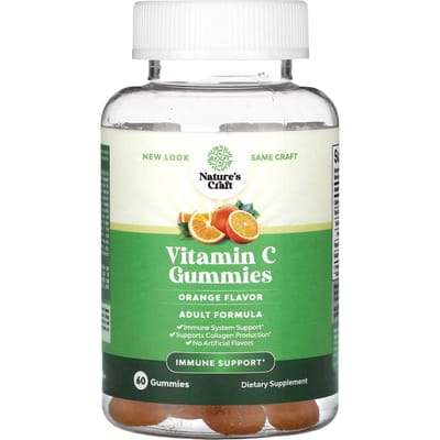 Nature's Craft, bonbons gélifiés à la vitamine C, orange, 60 bonbons gélifiés