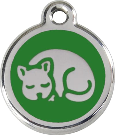 Red Dingo Kattenpenning 20 mm slapende kat groen