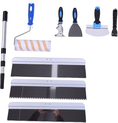 Zelfnivellerende Set - Cement Gereedschap - Vloeren Egaliseren - Verstelbare Paal - 63 x 19 cm - Zilver