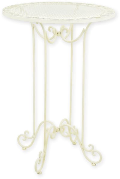 Klassiek witte bartafel - Tuintafel - Metaal - 101 cm hoog