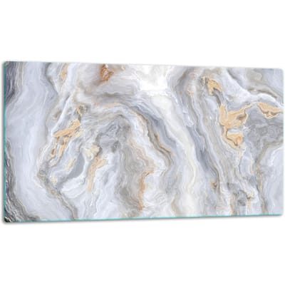 TMK ArtDeko - Snijplank Glas - 52x30cm - Marmer Motief - Temperatuurbestendig