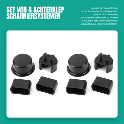 Dailygoods- Scharnier Achterklep Kit - 4x Scharnieren - Plastic - Zwart - Duurzaam - Voor F450/F550 - Deurscharnier