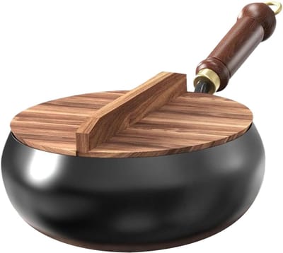 Gietijzeren Broodbakpan - Robuuste Vorm - Bakken Thuis - Inclusief Deksel Schep - 24 cm Diameter