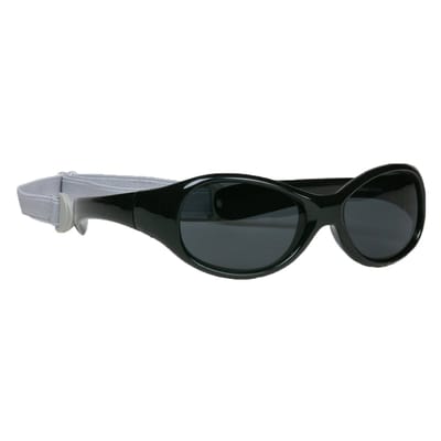 Melleson Eyewear - Kinderzonnebril Noah met band 2-4 jaar - Zwart - 100% UV-A en UV-B Bescherming - Inclusief Microvezel Pouch