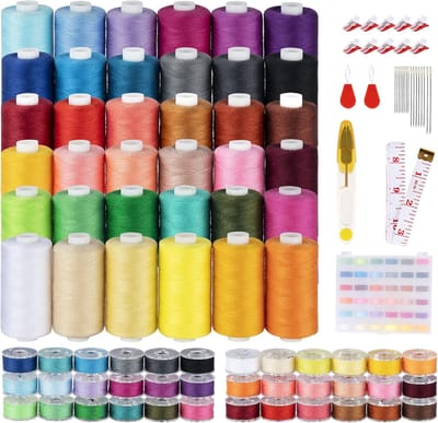 Famanu - assortiment naaigaren assortiment, 700 yard naaimachinengaren per garenrollen en 36 spoelen onder draad kwaliteitsgaren...