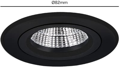 Verona - Inbouwspot Zwart Rond - Kantelbaar - 1 Lichtpunt - Ø 82mm - Bladveren