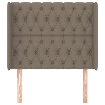 vidaXL - Hoofdbord - met - randen - 93x16x118/128 - cm - stof - taupe