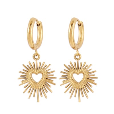 Sunny Love Oorhangers - Goudkleurig | 3,4 x 2 cm | Stainless Steel | Fashion Favorite