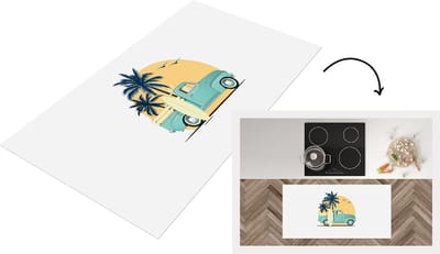Keukenloper - Loper keuken - Bus - Surfboard - Palmboom - 120x60 cm - Keukenloper vinyl