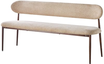 Eetkamerbank Japandi 180cm bruin Reika walnoot japanse stijl eetbank