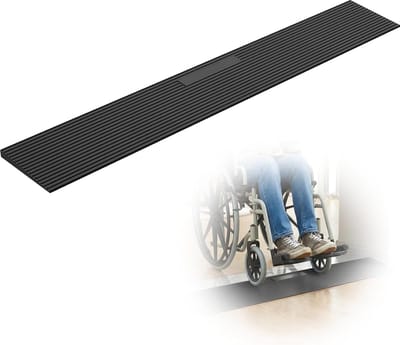 Rubberen Drempelhulp - Oprijplaat - Drempels Overbruggen - Verstelbaar En Op Maat - 90 Cm Breed 1.5 Cm Hoog - Zwart