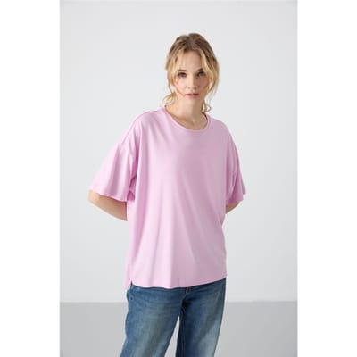 Oversized Katoen-Modal Rundhals T-Shirt