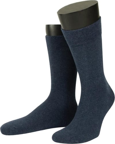 Basset Sokken Heren 6 Pack Naadloos Blauw Jeans - Maat 43-47