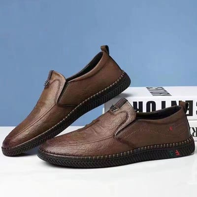 Heren Casual Leren Schoenen Lichtgewicht Zakelijk Buiten Heren Mid-schoenen Luie Schoenen Casual Leren Schoenen 44 black