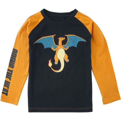 Pokémon - Gaming Longsleeve voor kinderen - Kids - Glurak - Bring The Heat - voor Kinderen - zwart-oranje