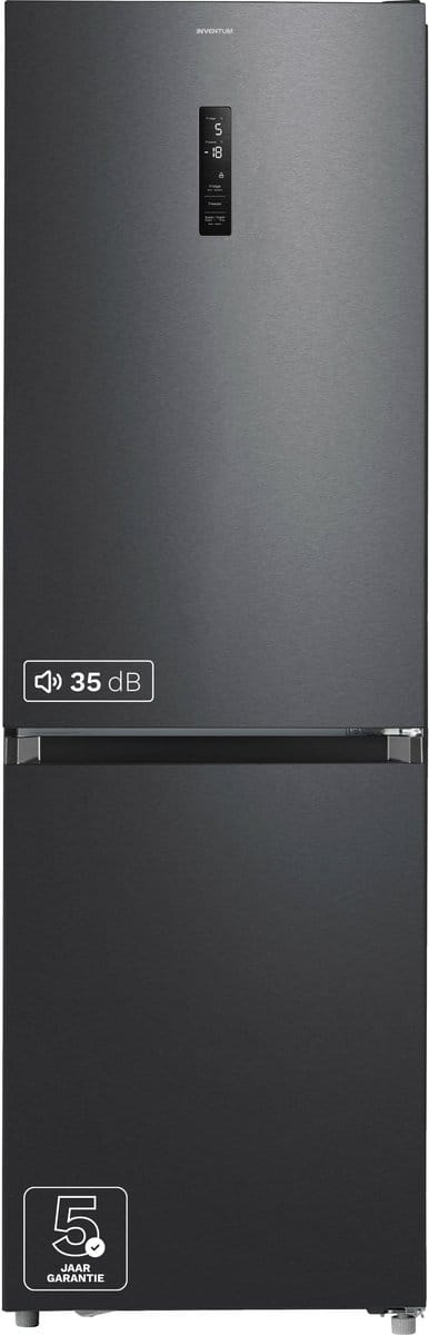 Inventum KV1851B No Frost energiezuinige koel-vriescombinatie - 185cm hoog - 334L - Zeer stil: 35 dB - Superkoelen - Supervriezen - Vrijstaand - Zwart