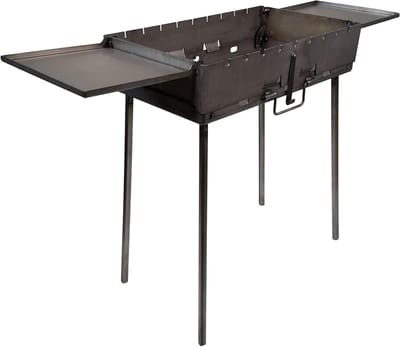 Inklapbare Houtskoolgrill - Staal - Voor 9 Spiesen - Compact en Draagbaar - Voor Tuin, Camping en Picknick