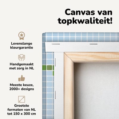 Canvas schilderij 40x30 cm - Wanddecoratie Moderne wereldkaart met vakjes - Muurdecoratie woonkamer - Slaapkamer decoratie - Kamer accessoires - Schilderijen op canvas