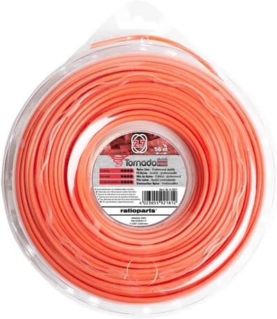 Tornado Trimmerdraad 2,7 mm Nylon Maaidraad 56 Meter Oranje - Voor Grasmaaier en Bosmaaier
