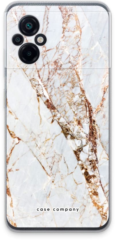 Case Company® - Hoesje geschikt voor Xiaomi Poco M5 hoesje - Goud marmer - Soft Cover Telefoonhoesje - Bescherming aan alle Kanten en Schermrand