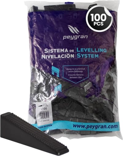Tegel Leveling Systeem - Wiggen Set - Strakke Tegelplaatsing - Nauwkeurig Resultaat - 100 Stuks - Zwart