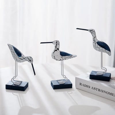 3 Stuks/set Houten Meeuw Ornament, Mediterrane Staande Strandvogel Model, Foto Prop, Desktop Huis Kantoor Decoratie gray
