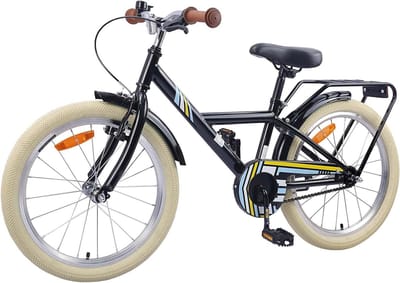 Kinderfiets - Jongensfiets Meisjesfiets - Straat Bosuitjes - Aanpasbaar voor groei - 20 inch - Zwart
