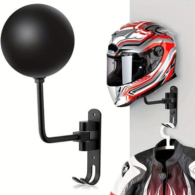Support de casque de moto en alliage d'aluminium, Support mural en métal pour casque de vélo, Cintre présentoir pour casque de vélo, Convient à la plupart des casques noir