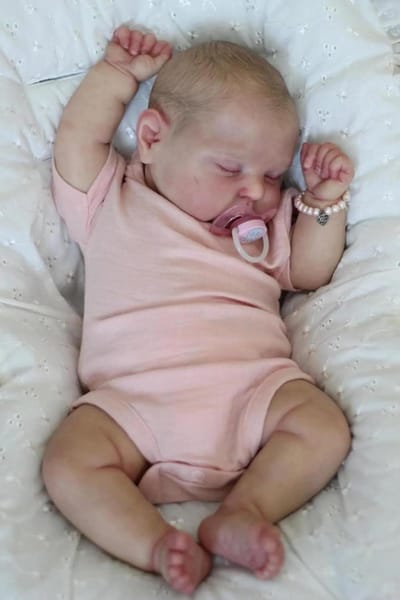 Babypop Reborn - Levensachtige pop Zachte pop - Gezelschap bieden - Handgeschilderd haar - 50 cm - Roze outfit