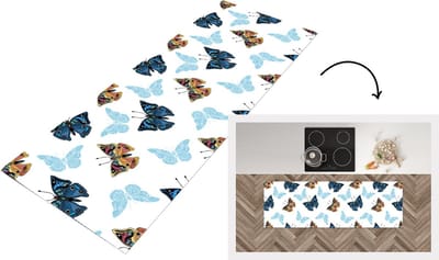 Keukenloper - Loper keuken - Vlinder - Insecten - Patronen - Zomer - 150x50 cm - Keukenloper vinyl