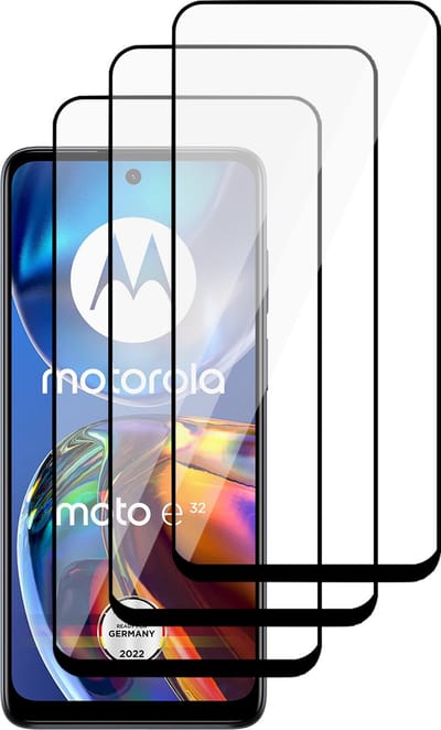Screenprotector geschikt voor Motorola Moto E32 / E32s - Gehard Glas Beschermglas Tempered Glass Volledig Dekkende Screen Protector - 3 Stuks